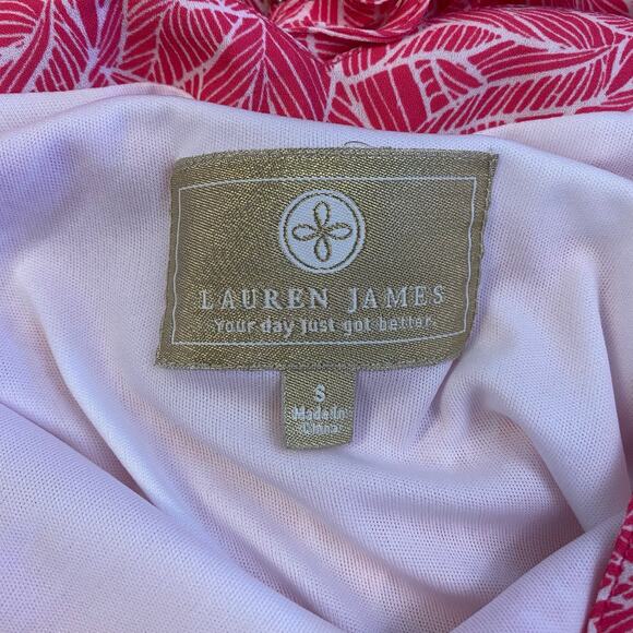 Lauren James Pink Scalloped Daisy Mini Swing Dress Size S Preppy‎ Casual - Picture 2 of 9